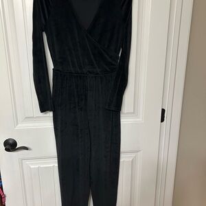 Victoria's Secret Black Velour Jumpsuit